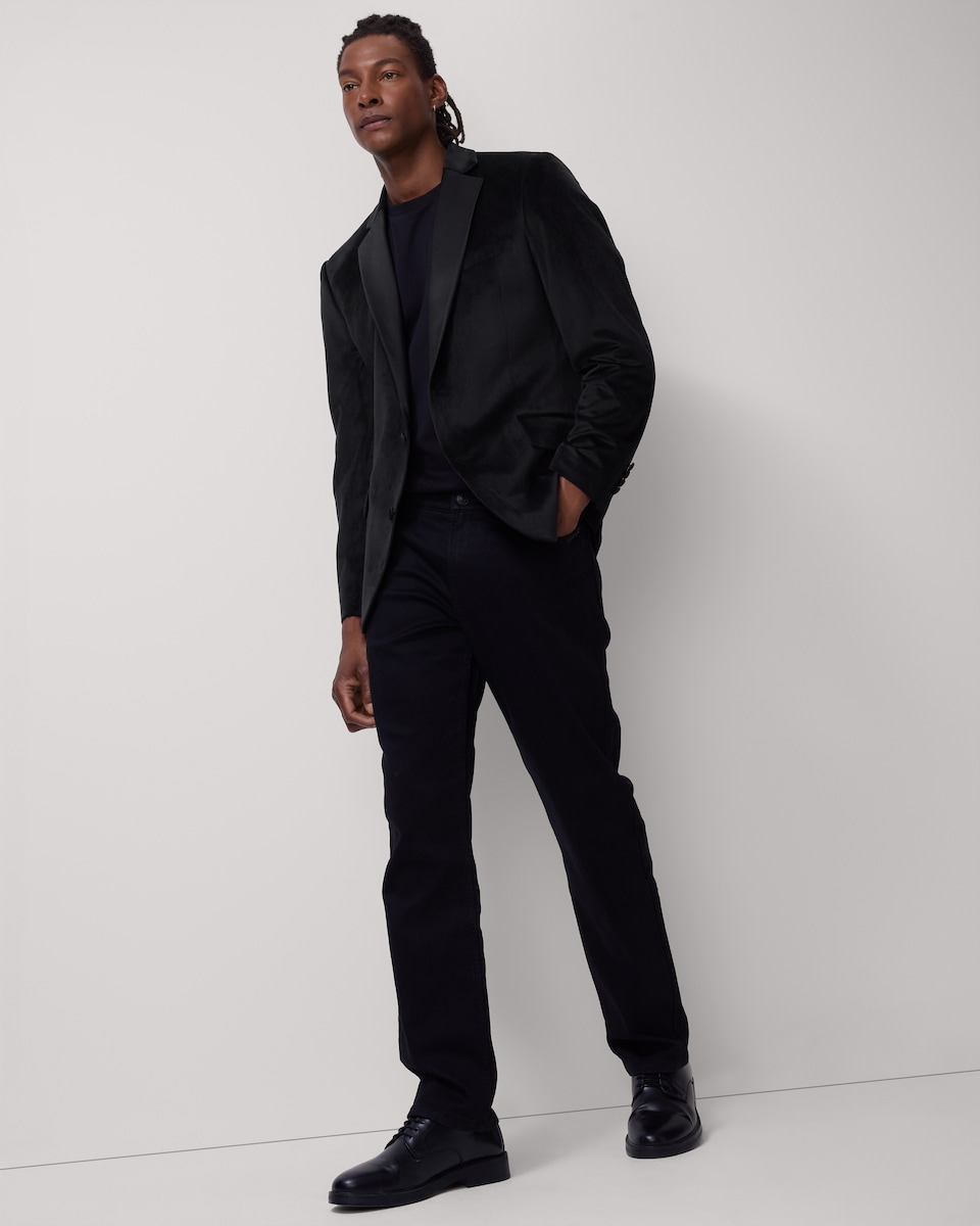 image 1 of F&F Tailored Fit Velvet Formal Dinner Jacket in Black