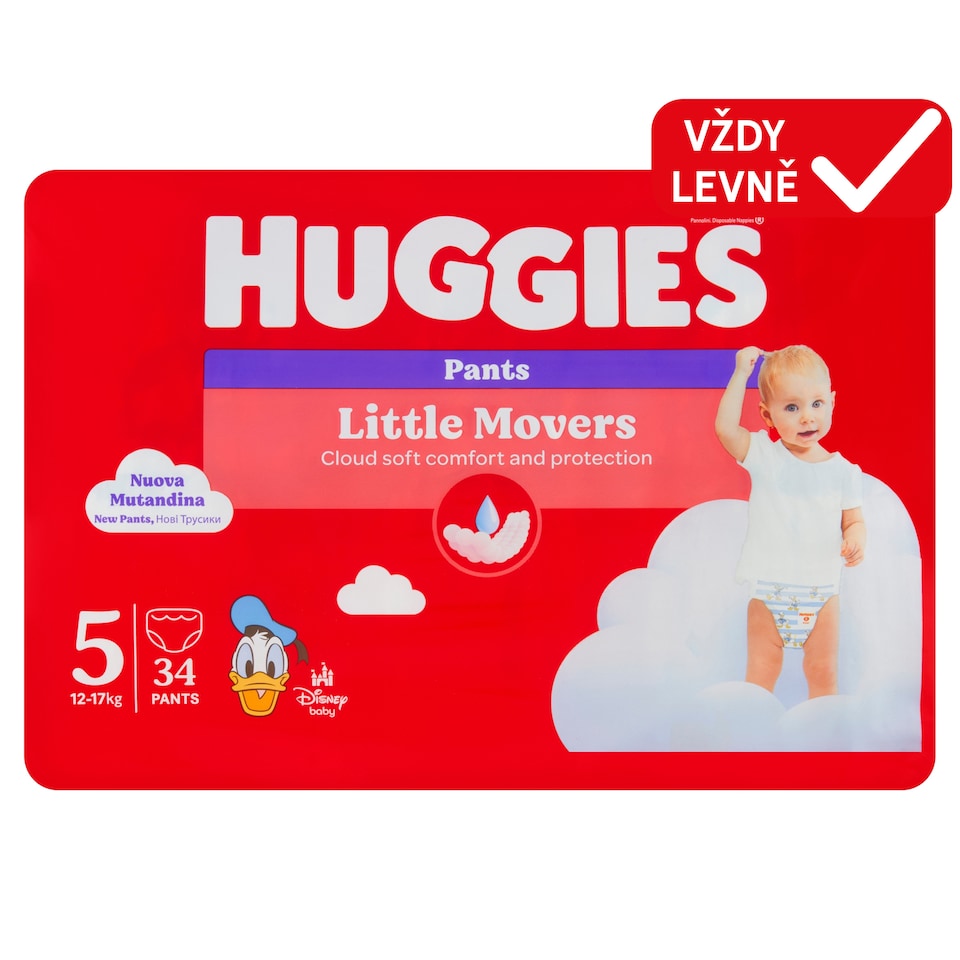 image 1 of Huggies Little Movers Pants Size 5 Children 12-17kg 34 pcs