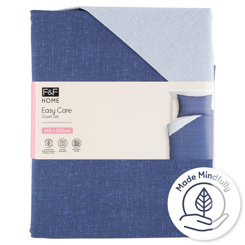 F&F Home Reversible Dark Blue ágyneműhuzat-garnitúra 140 x 200 cm