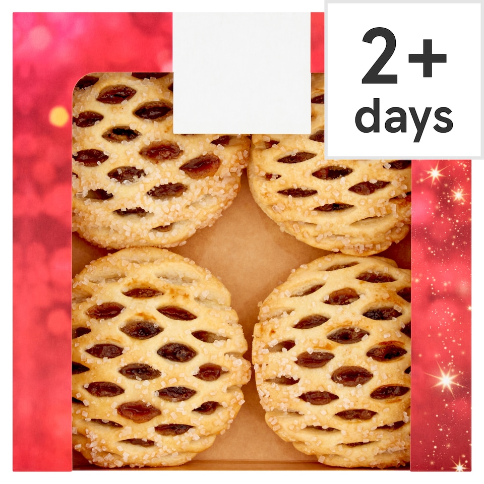 Tesco Lattice Top Puff Pastry Mince Pies 4 Pack
