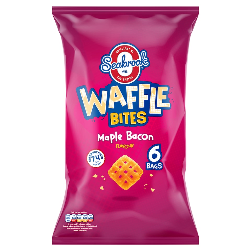 Seabrook Waffle Bites Maple & Bacon Flavour 6 x 16g
