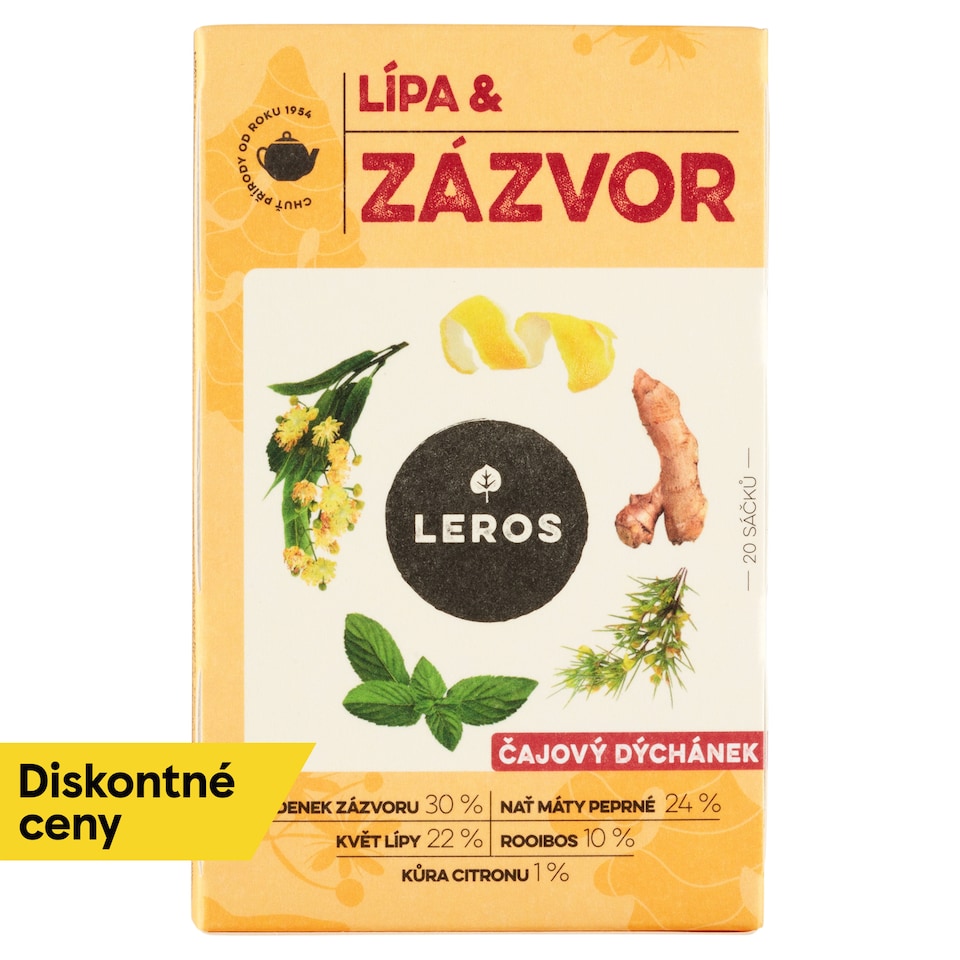 obrázok 1 z Leros Čajová chvíľka lipa & zázvor 20 x 2 g (40 g)