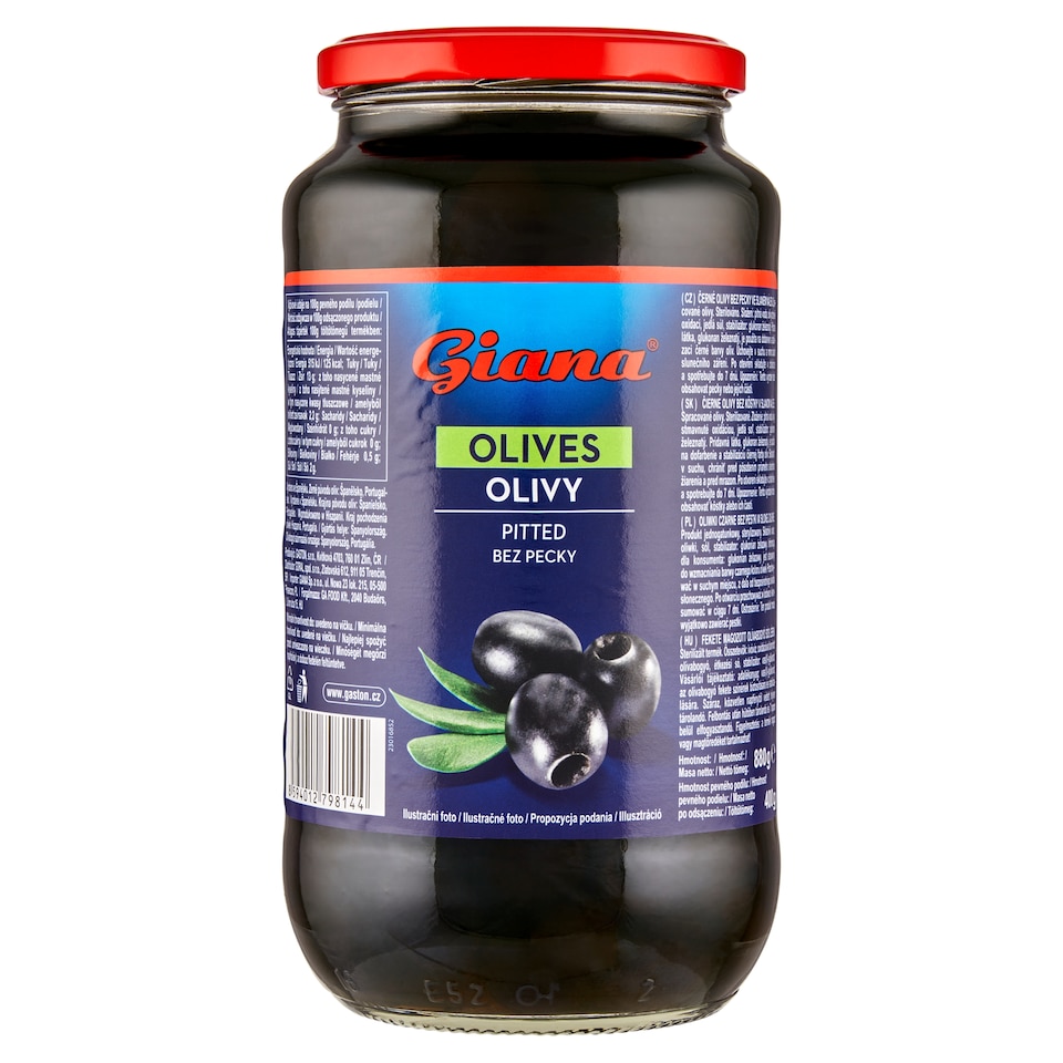 image 1 of Giana Black Pitted Olives in Brine 880 g
