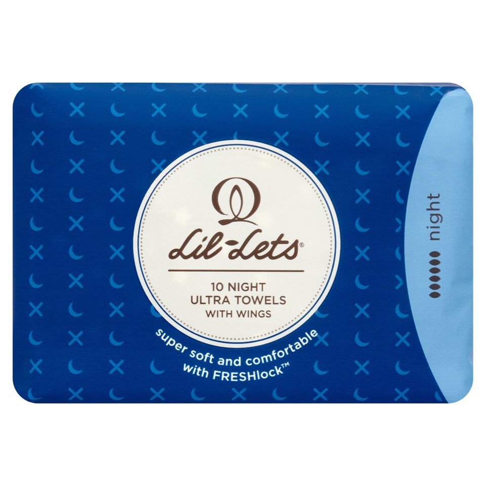 Lillets Fresh Night Towels With Wings 10S Tesco Groceries