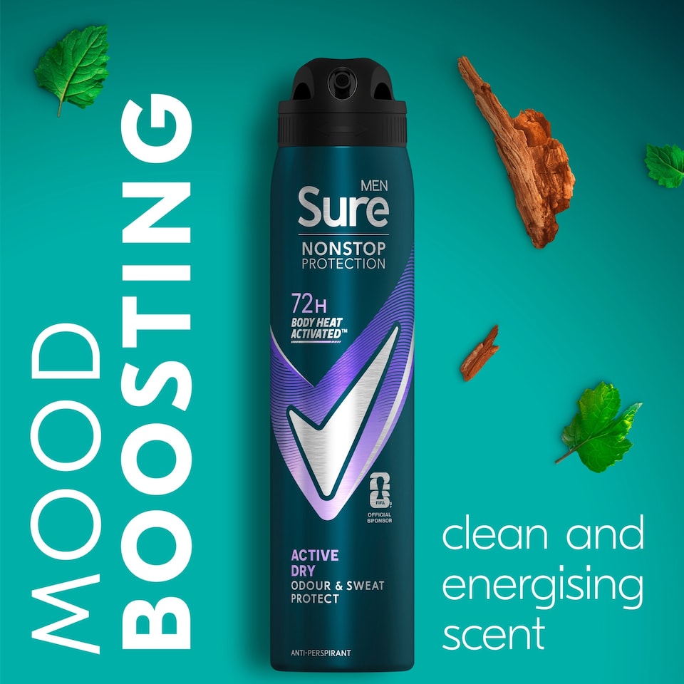 image 1 of Sure Men 72H Active Dry Antiperspirant 250Ml