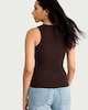 image 3 of F&F Cotton Rich Ribbed Vest in Chocolate