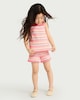 image 2 of F&F Girls 2-Piece Cotton Rich Striped Knitted Vest and Shorts Set in Multi Pink