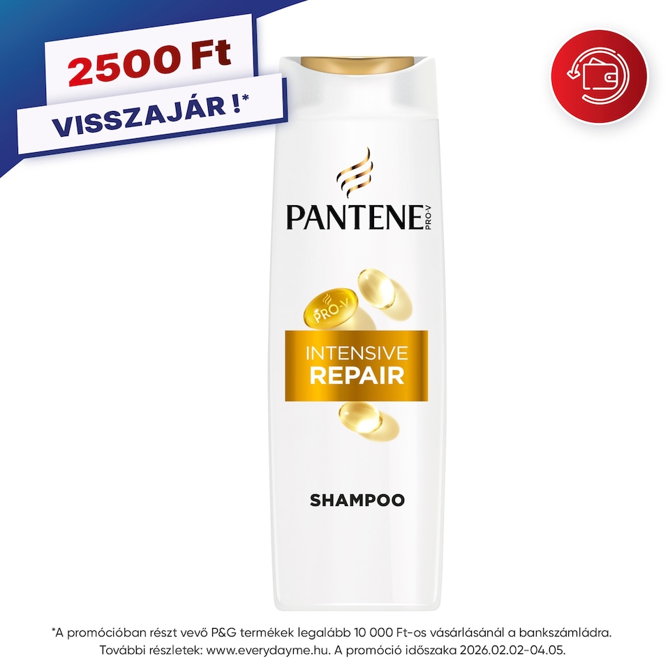Pantene Pro-V Intensive Repair sampon, Pro-V formula+antioxidánsok, gyenge és sérült hajra, 400ml 1. kép
