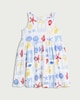 image 4 of F&F Girls Pure Cotton Sea Life Sleeveless Dress in Multi White