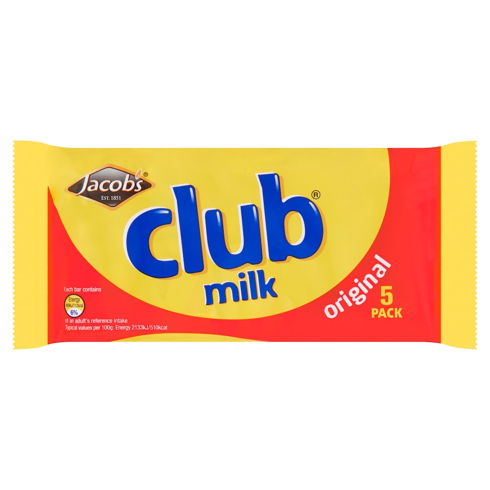 Jacobs Club Milk Original Biscuit 5 Pack 110G