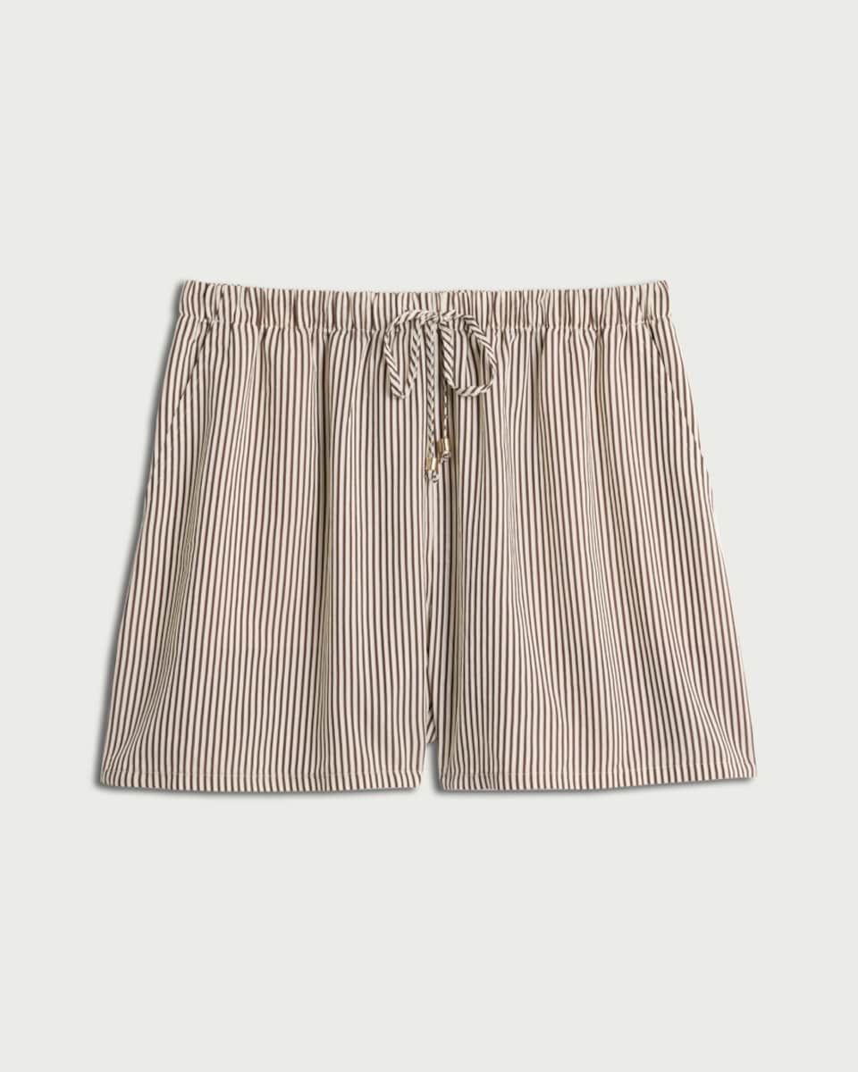 image 1 of F&F Striped Co-Ord Shorts in Multi Brown