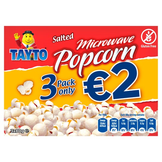 Tayto Micro Popcorn Butter 3Packx240g Tesco Groceries