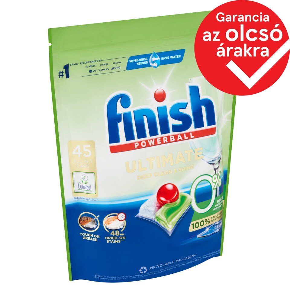 Finish Powerball Ultimate All in 1 0% mosogatógép kapszula 45 db 571,5 g