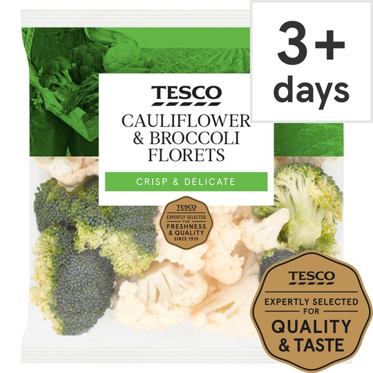 Tesco Cauliflower & Broccoli Florets 400G (M) Tesco Groceries