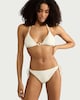 image 1 of F&F Striped Tie Side Bikini Bottoms in Gold