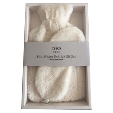 Tesco White Hot Water Bottle & Mask Giftset