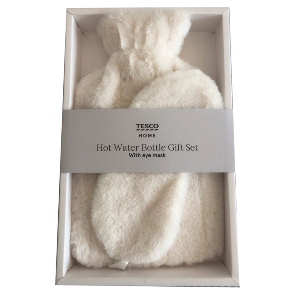 Tesco White Hot Water Bottle & Mask Giftset