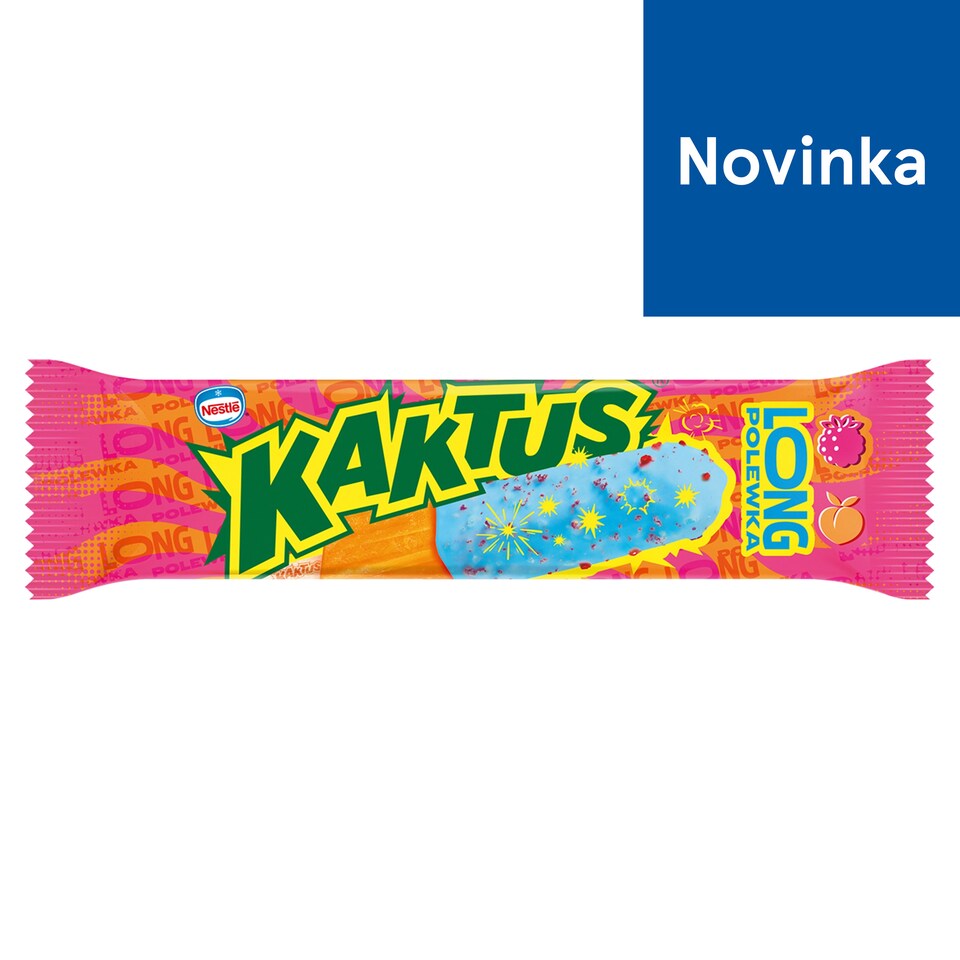 Nestlé Kaktus Long Broskyňový sorbet a malinový sorbet s polevou s príchuťou žuvačky 48 ml
