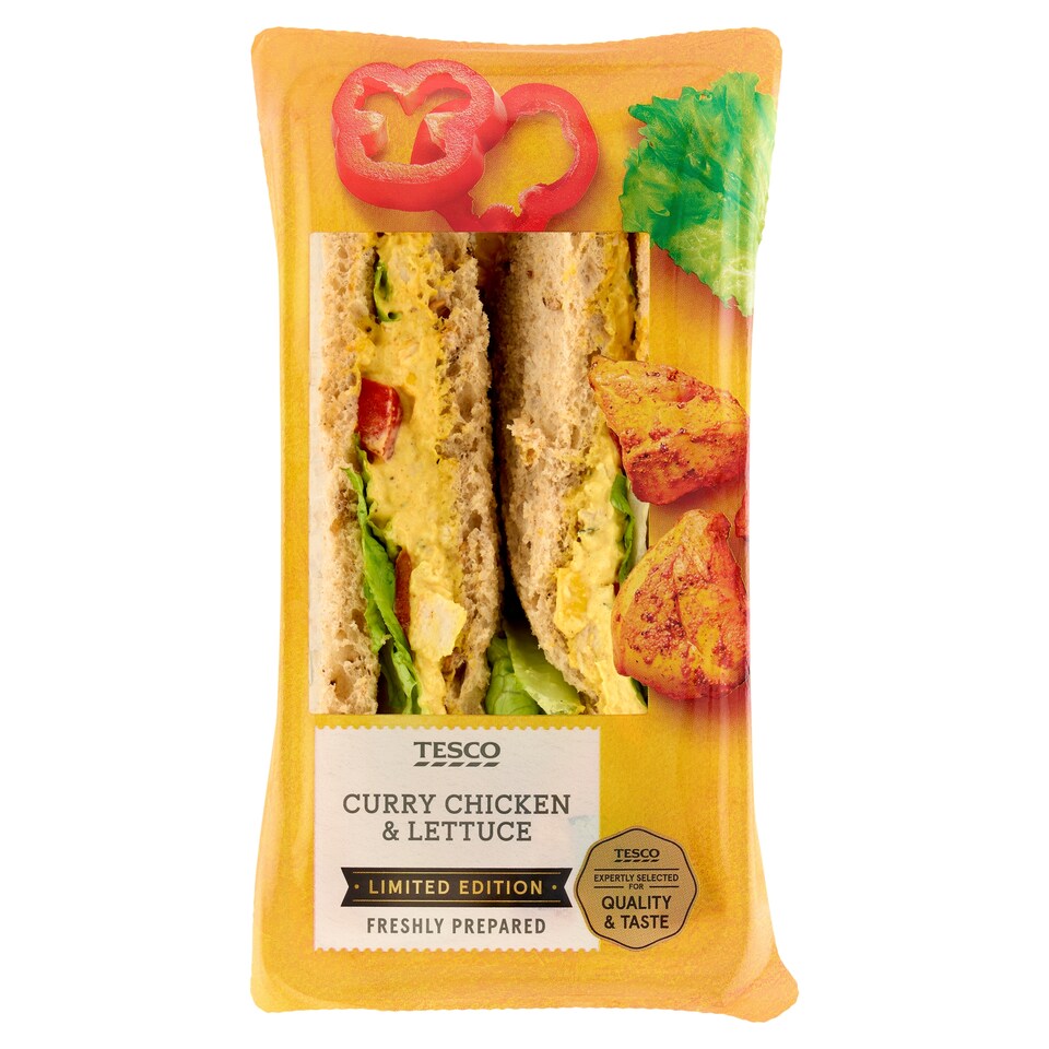 Tesco Wheat Toast with Roasted Chicken Spread, Peppers and Romaine Lettuce 179g