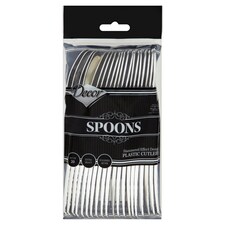 Decor Silver Look Plastic Spoons 20S