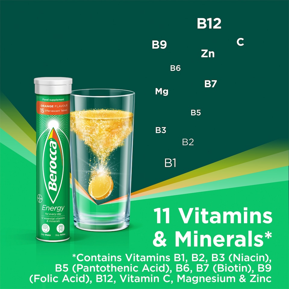 image 1 of Berocca Orange Effervescent Vitamin Energy Tablets 45s