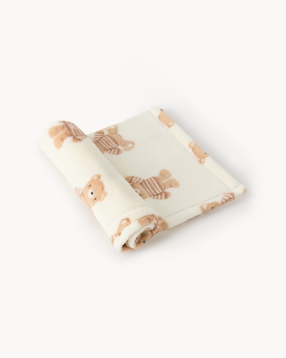 image 1 of F&F Baby 2027 Teddy Bear and Blanket Set in Tan