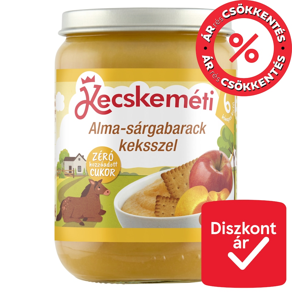 Kecskeméti alma-sárgabarack keksszel bébidesszert 6 hónapos kortól 190 g