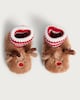 image 2 of F&F Baby Fleece Reindeer Ribbed Booties in Multi