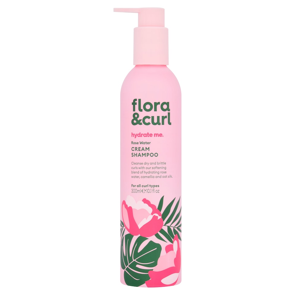 image 1 of Flora & Curl Rose Water Cream Shampoo 300ml
