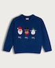 image 4 of F&F Boys Knitted Santa, Reindeer and Snowman Print Jumper in Blue