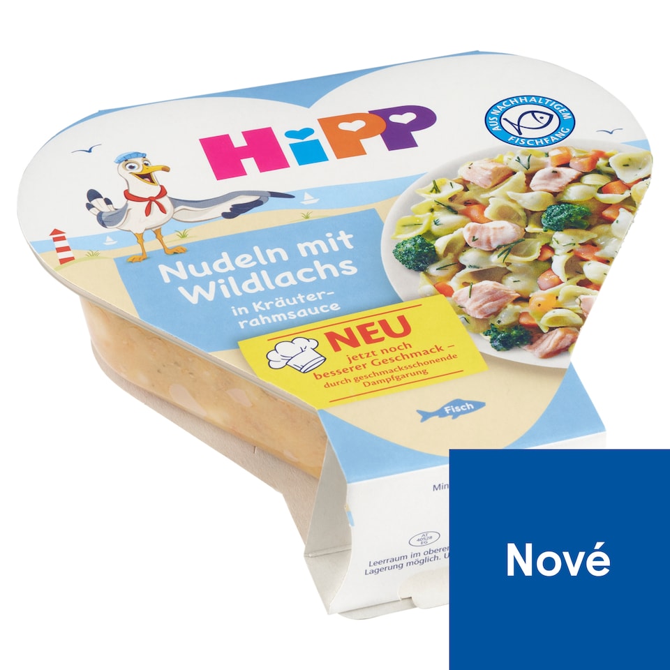 HiPP Těstoviny s divokým lososem a s bylinkovo-smetanovou omáčkou 250g