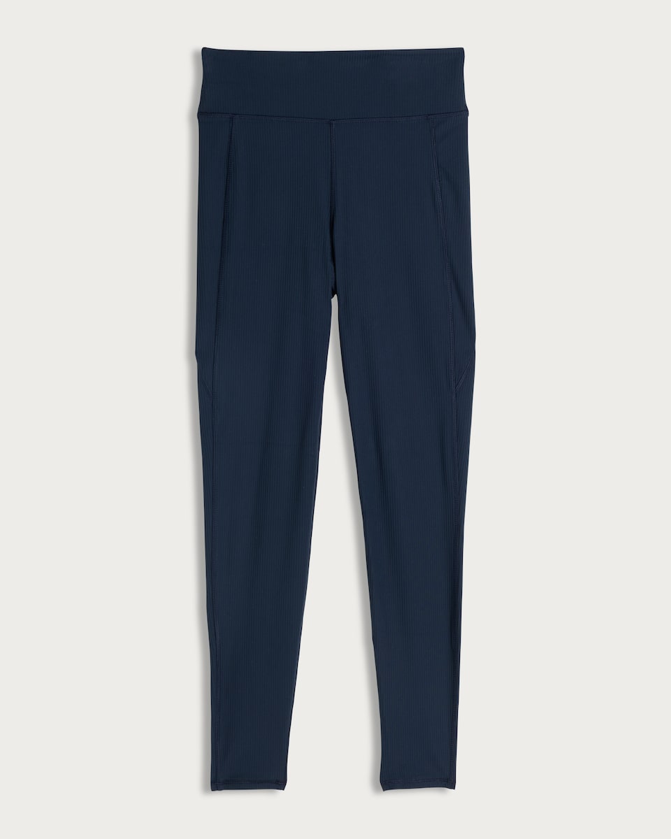image 1 of F&F Active EVERYHOUR Ribbed Leggings in Navy