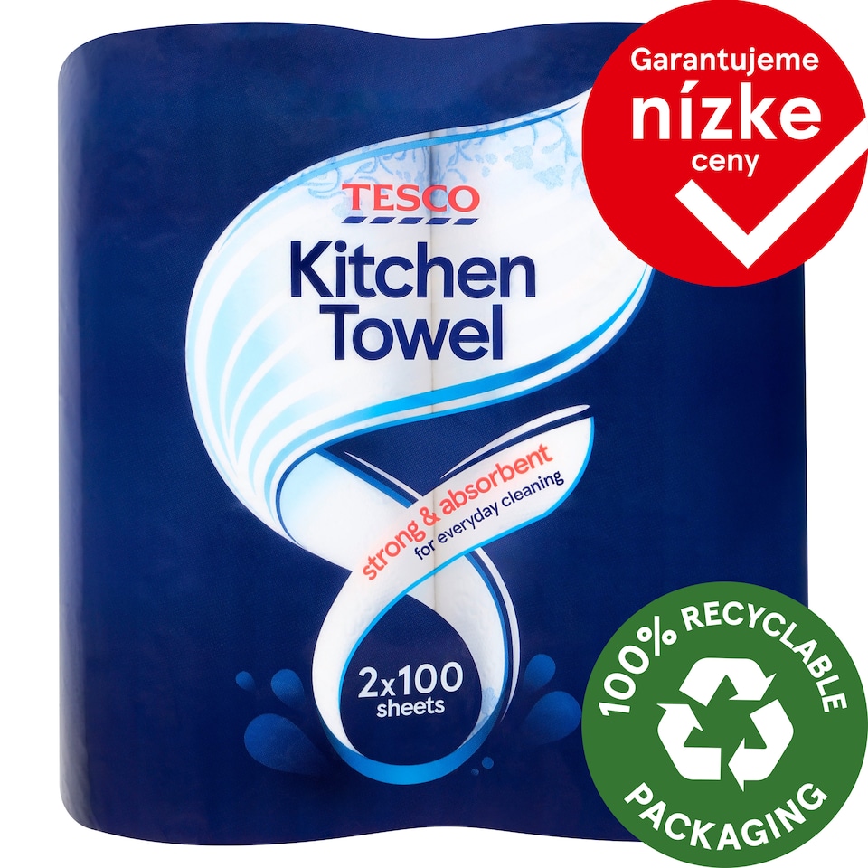 Tesco Kitchen Towels 3 Ply 2 Rolls