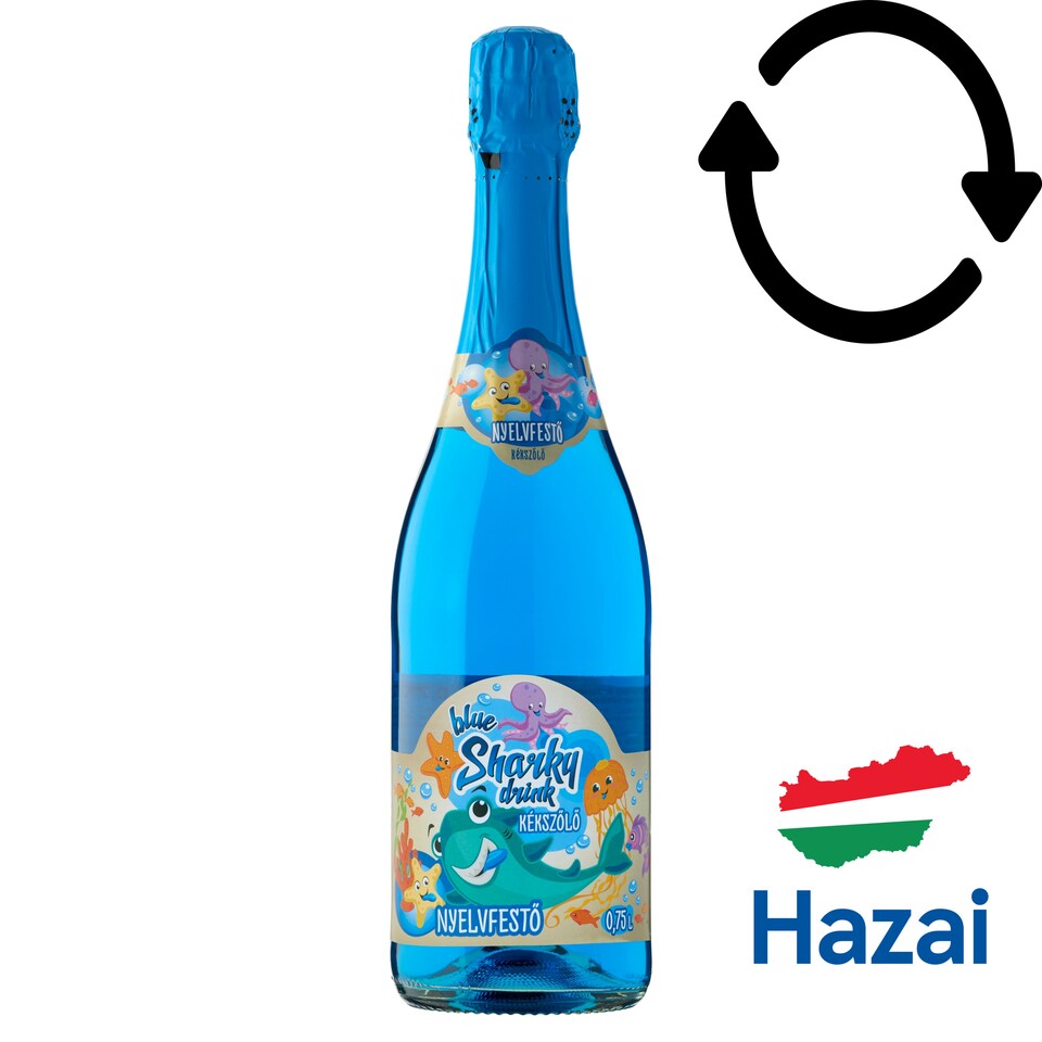 Sharky alkoholmentes kékszőlő ízű szénsavas üdítőital édesítőszerekkel 0,75 l