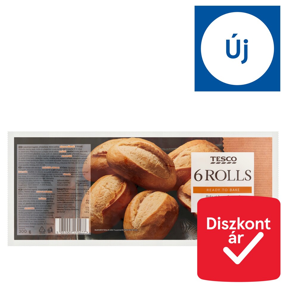 Tesco részben sült mini buci 6 db 300 g 