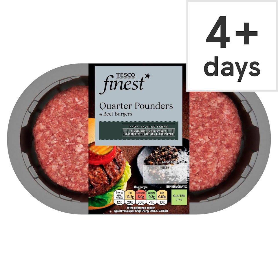 Tesco Finest Quarter Pounders 454g