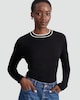 image 1 of F&F Ribbed Knit Crew Neck Jumper in Black