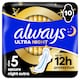 Always Ultra Secure Night Extra Egészségügyi Betét (5-ös Méret) Szárnyas Betét x 10]  1. kép
