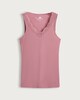 image 4 of F&F Soft Touch Ribbed Lace Trim Thermal Cami Top in Pink