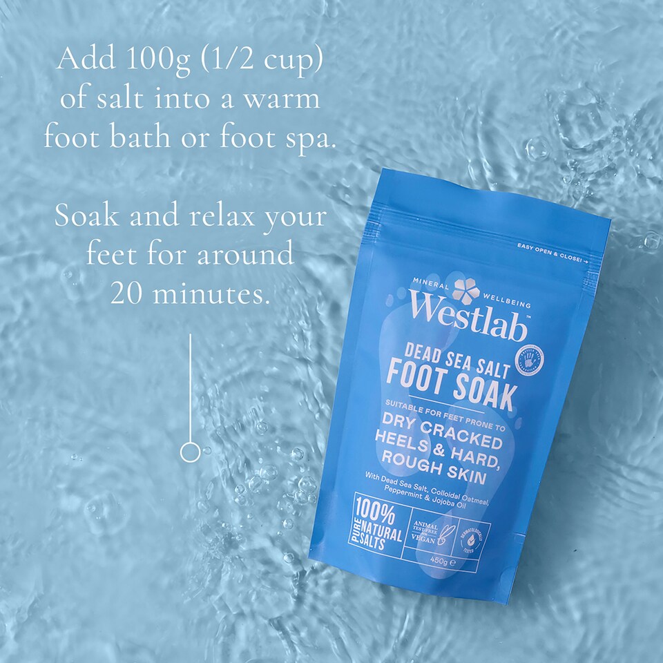 image 1 of Westlab Dead Sea Foot Soak with Colloidal Oatmeal, Peppermint & Jojoba Oil 450g
