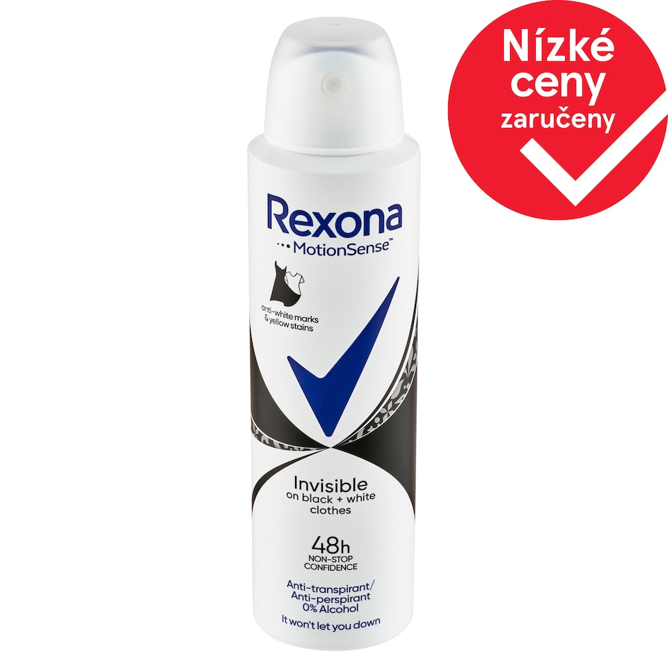 Obrázek 1 pro produkt Rexona Invisible Black and White Antiperspirant sprej 150ml