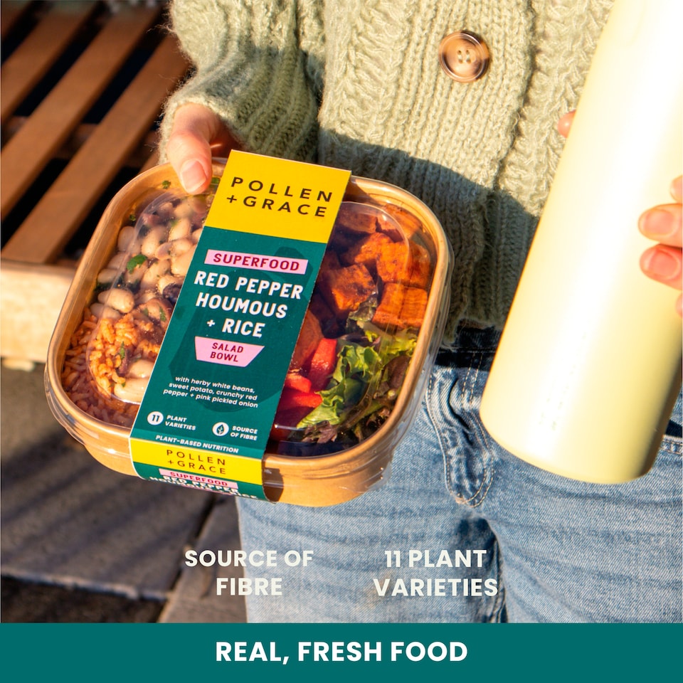 image 1 of Pollen & Grace Superfood Red Pepper Houmous & Rice Salad Bowl 275g 