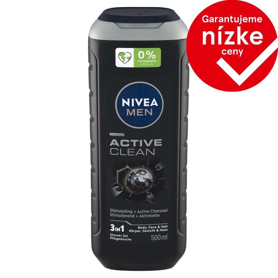 obrázok 1 z Nivea Men Active Clean 3 v 1 Sprchovací gél 500 ml