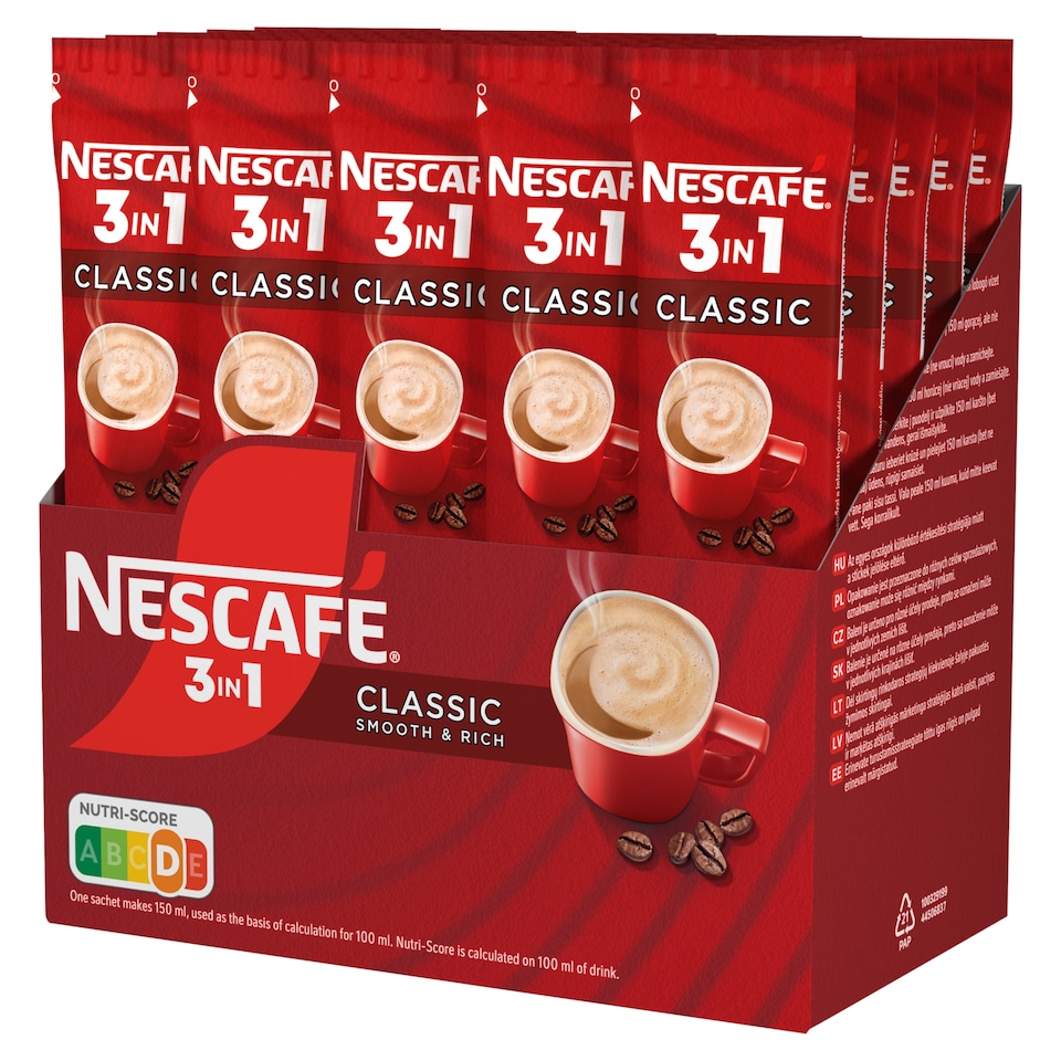NESCAFÉ 3in1 Classic Smooth & Rich azonnal oldódó kávéspecialitás 28 x 15,5 g (434 g)  1. kép