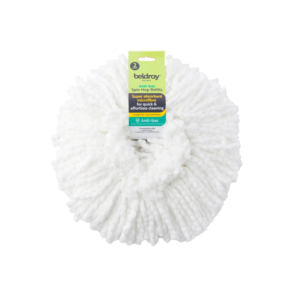 Beldray Anti Bac Spin Mop Refills 2pk