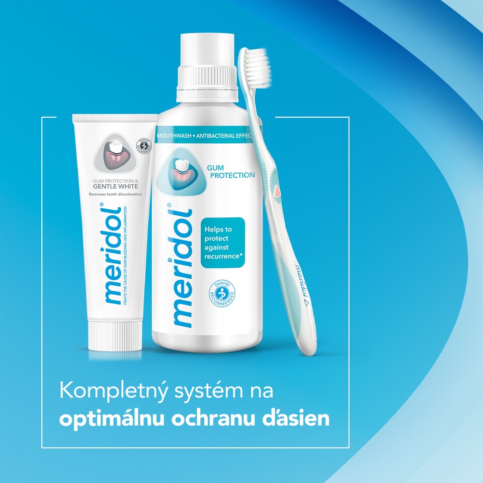 obrázok 1 z meridol® Gum Protection & Gentle White zubná pasta na ochranu ďasien a jemné bielenie 75 ml