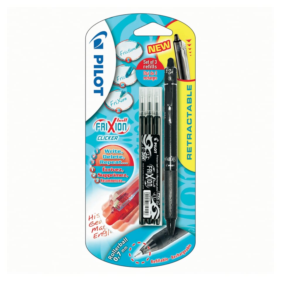 Pilot Frixion Clicker Pen Plus Refills Black