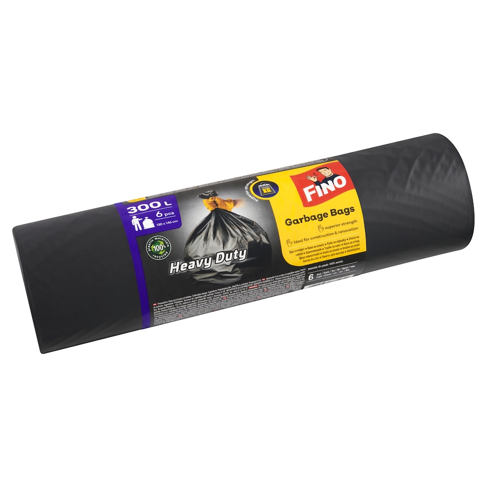 Fino Heavy Duty Garbage Bags 300 L 6 pcs