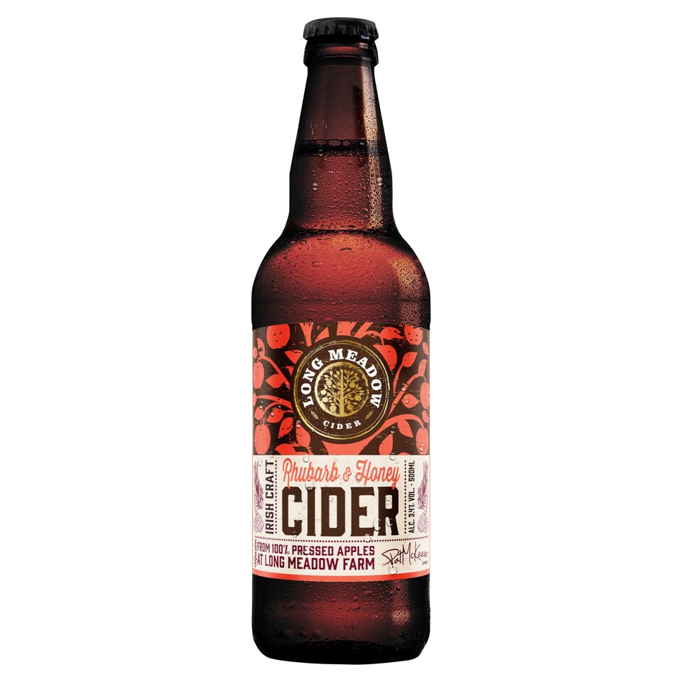 Long Meadow Cider Irish Craft Rhubarb and Honey Cider 500ml