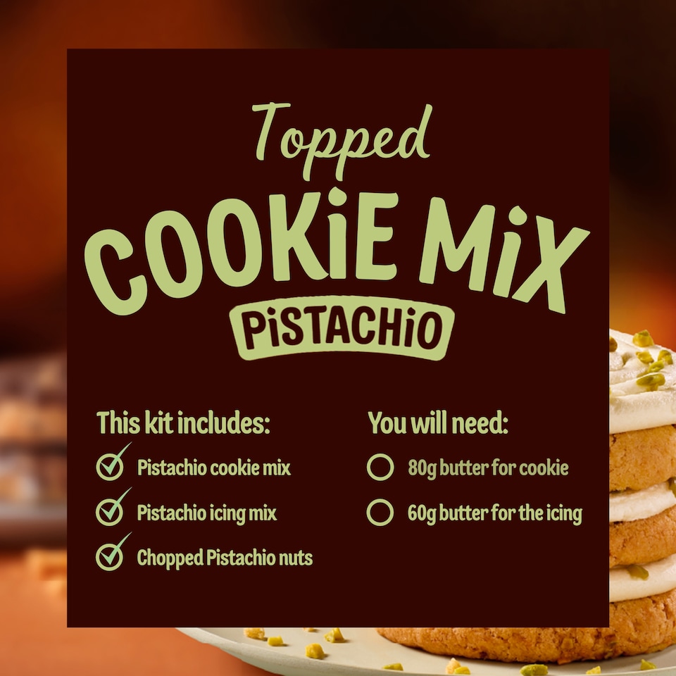 image 1 of Dr. Oetker Topped Cookie Mix Pistachio 325g